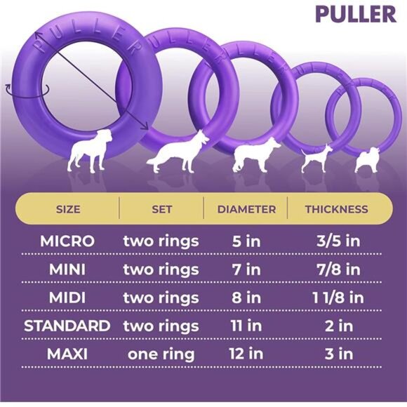 Outdoor Dog Ring Toys -Dog Fetch Toy & Tug of War Dog Toy for Small Medium Large - Picture 6 of 7